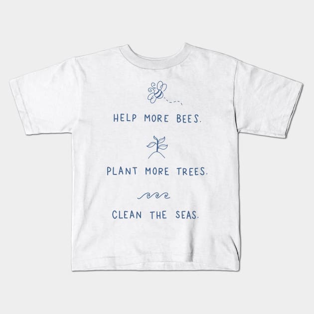 Save the Bees Kids T-Shirt by valentinahramov